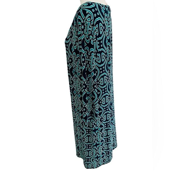 LAUNDRY By Design Shelli Segal Dress Turquoise Blue Green Geo print  Sz 10 - Picture 6 of 7